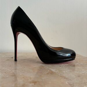 Christian Louboutin filo 120 black patent size 37.5 with box